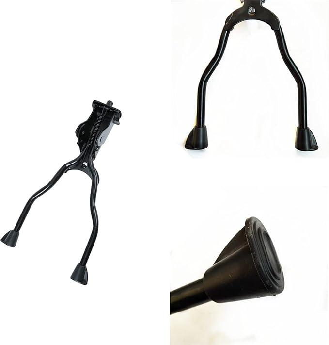 Bike Kickstand, Bike Stand, Double Leg Iron Bicycle Kick Stand for Mountain Bike Road Bicycle, Bicycle Stand Suitable for Bicycles from 26 "-28", Height Adjustable, Iron, Black