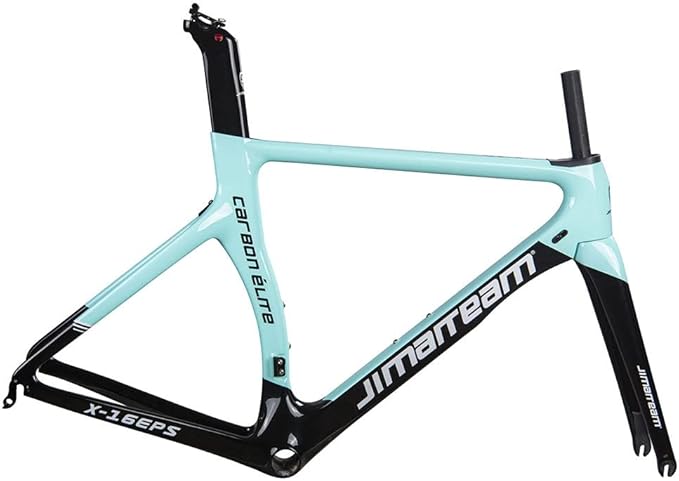 700c Road Bike Frameset Carbon C Brake Racing Frame QR 100/130mm Internal Routing Rame Set 46/48/50/52/54CM (Color : Light Blue, Size : 46cm)