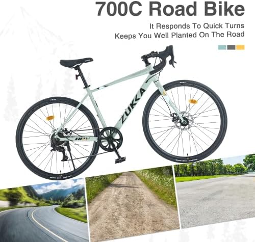 700C Road Bike,7 Speed Road Bike, for Men Women,Aluminum Alloy Frame