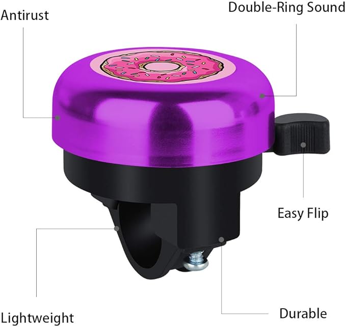 MZELQ Bicycle Bell Cute Clear Sound Adjustable Size Aluminum Bike Accessories Bell Ring for Girls Women Kids Adults