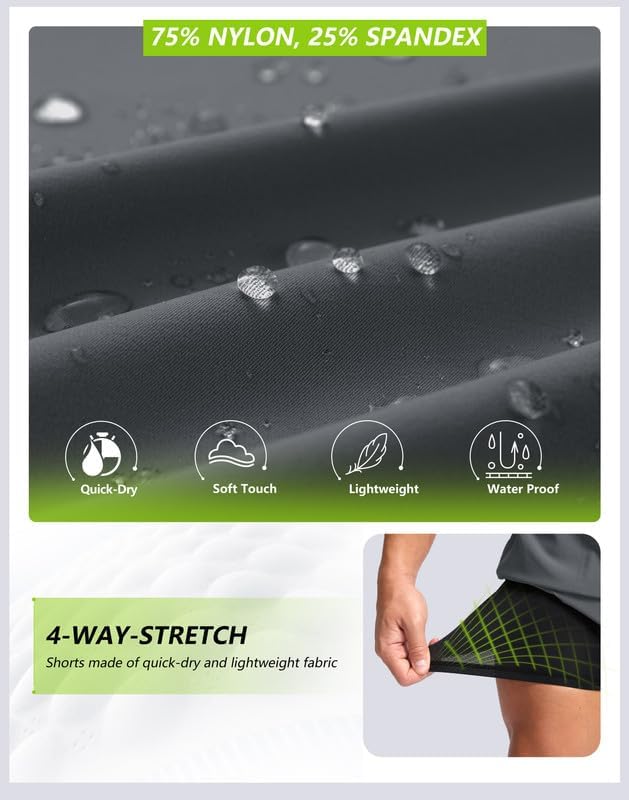 Bikewa Men's Mountain Bike Shorts 4D Padded Baggy Bicycle Biking Riding Lightweight Cycling Shorts with Zipper Pockets