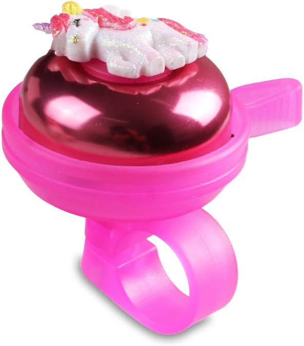 Mini-Factory Bike Bell for Girls, Bicycle Handlebar Cute Pink Unicorn Pattern Bike Safe Cycling Ring Horn - 3D Unicorn