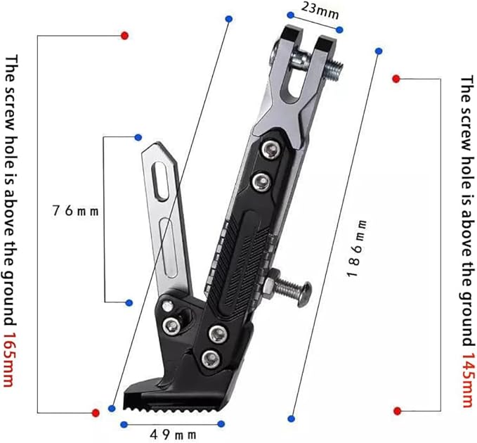 Motorcycle Kickstand for KTM 1050 Adventure/1090 Adventure/1090 Adventure R/1190 Adventure/RC8, Adjustable Universal Aluminum Side Stand for Motorbike Heavy Duty Parking Support Foot