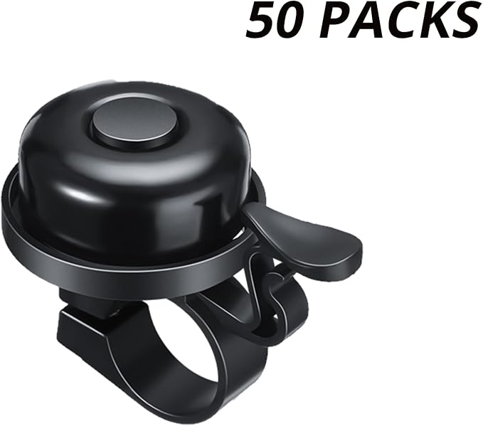 Bike Bells Bulk Aluminum Loud Crisp Bicycle Bell Clear Sound Mountain Bike Accessories Easy Installation for Boys Girls Adults Kids, Black