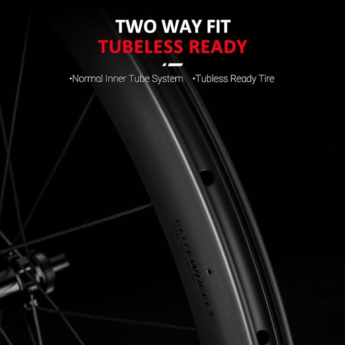 ELITEWHEELS Carbon Wheelset 700c Disc Brake UD Matte Carbon Fiber Road Bicycle Wheels 30/38/50/55/60/82mm Tubeless Clincher