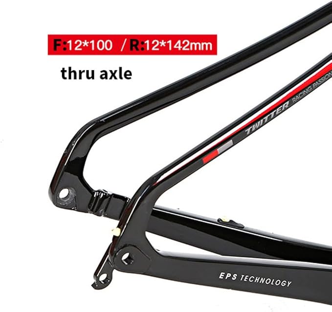 Carbon Road Bike Frameset Disc Brake 700C Off-Road Racing Frame 45/48/51/54cm Front 100mm Rear 142mm Thru Axle Frame Set(Dark Gray,48CM)