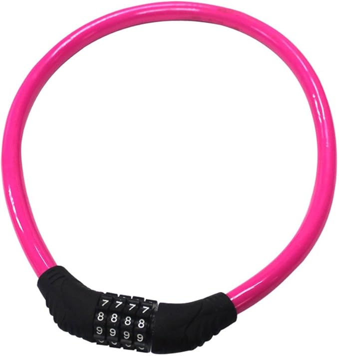 Sanwo Security Bike Lock 4 Digit Resettable Combination Cable Lock for Bicycle, 2 Feet x 1/2 Inch