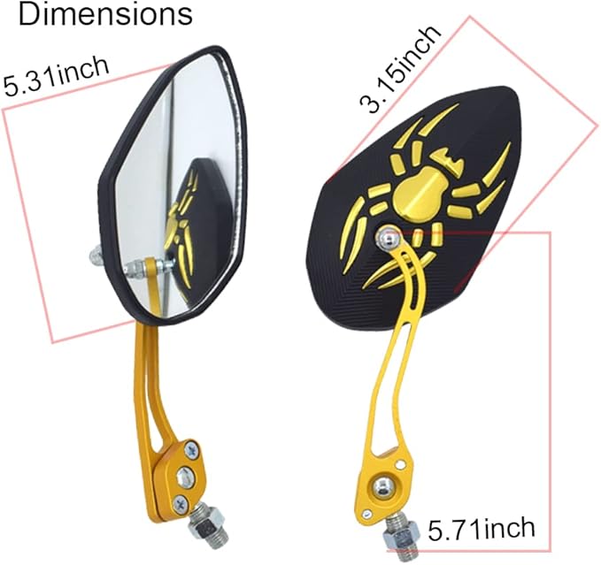 Handlebar Rear View Mirrors For Mountain Road Bike, 2pcs bike rear view mirrors with Wide Angle Mirror, Adjustable Rotatable Handlebar for Mountain Bike, Bicycle Rearview Mirror