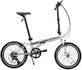 ZiZZO Liberte Plus 23 lb Lightweight Aluminum Alloy 20-Inch 8-Speed Folding Bicycle with Quick Release Wheels