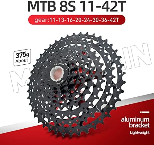 VG SPORTS 8/9/10/11/12 Speed Ultra-Light Bike Cassette for Mountain Bike 11-40T/11-42T/11-46T/11-50T/11-52T MTB Cassette Lightweight Aluminum Bracket Cassette