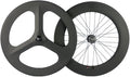 Supereteam Front Tri Spoke Rear 88mm Carbon Wheels 700c Clincher Fixed Wheelset