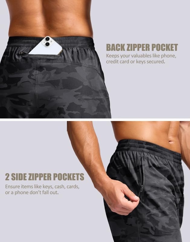 Bikewa Men's Mountain Bike Shorts 4D Padded Baggy Bicycle Biking Riding Lightweight Cycling Shorts with Zipper Pockets