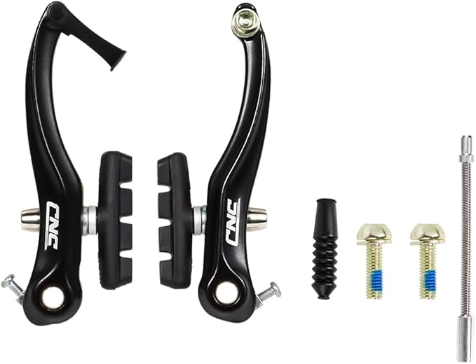 CNC V Brake Set, Bicycle Linear Pull V Brakes for Front/Rear Wheel, Long Arm 110mm, Black …