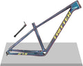 Carbon Bike Frame 27.5er 29er Discoloration Mountain Bike Frame XC 15'' 17'' 19'' Disc Brake Hardtail Bike Frame Thru Axle 12x142mm Internal Routing(Yellow,27.5 * 17'')