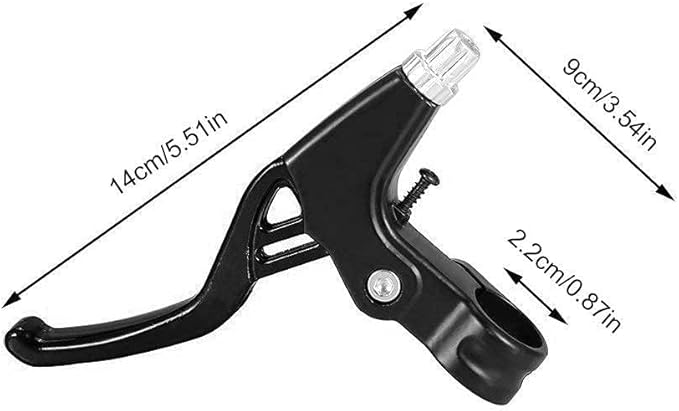 DISIWENE 1 Pair Bicycle Brake Lever, V-Brake Handlebar Aluminium Alloy Bike Brake Handle Universal 2.2cm for Most Bicycle, Road Bike, Mountain Bike (Black)