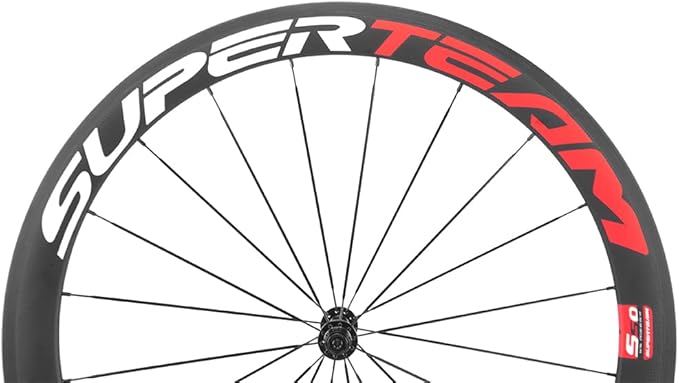 Superteam Carbon Fiber Road Bike Wheels 700C Clincher Wheelset 50mm Matte 23 Width