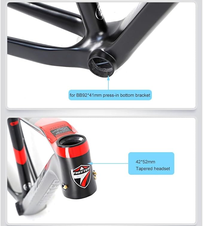 TUJISEK Mountain Bikes Frame Carbon Fiber 15''/17''/19'' Thru Axle 12 * 148mm Boost Mountain Bikes Frame Disc Brake XC Frame Internal Routing for 27.5 29er Wheels
