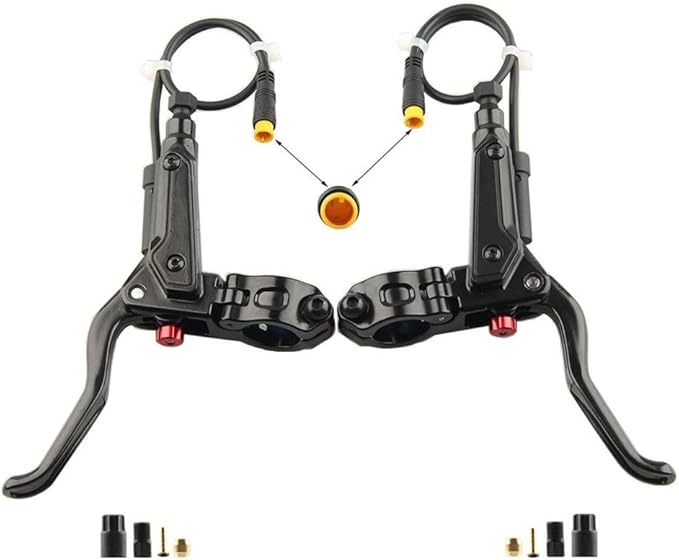 Hydraulic Disc Brakes, Aluminum Alloy Hydraulic Brake Lever GT267 Power Off Brake Handle 3 Pin for Ebike/Folding Bike/Scooter/Fat Bike(L+R+9PCS Tool)