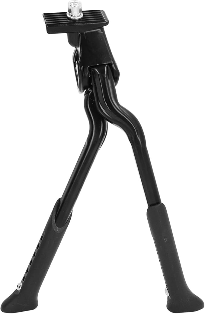 Double Leg Bike Kickstand, Aluminum Alloy Bicycle Stand with 7 Holes Height Adjustable Anti Slip Foot Stand Mount Parking Rack for Mountain Road Bike