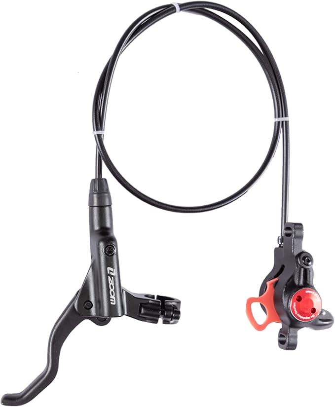BUCKLOS MTB Hydraulic Disc Brakes Set, Mountain Bike Left Front 800mm Right Rear 1450mm Brake Aluminum Alloy Levers with Calipers PM/is Adapter Fit E-Bike(Pred Bled/Pads Included)