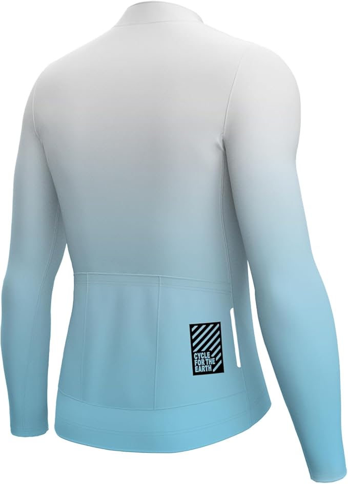 Men's Cycling Jerseys Long Sleeve Bike Biking Shirts Full Zip with Pockets Road Bicycle Clothing