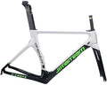 700c Road Bike Frameset Carbon C Brake Racing Frame QR 100/130mm Internal Routing Rame Set 46/48/50/52/54CM (Color : White B, Size : 50cm)