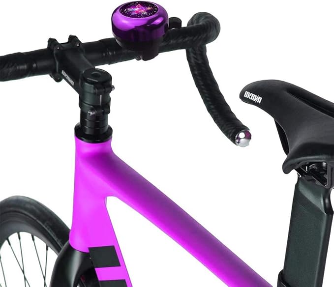 Kids Bike Bell, Aluminum Bicycle Bell for Kids Girls Toddlers Gifts, Cute Clear Sound Children's Bike Accessories Bell Ring, Adjustable Size Lovely Bike Horn Purple