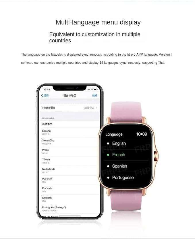 Smart Watch for Women Fitness Tracker: Gold Smart Watches for Women Digital Mens Watches Make/Answer Call Waterproof Running Smartwatch Android and iOS iPhone Compatible Heart Rate Monitor (Pink)