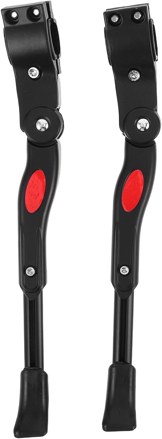 NUOBESTY Bike Kickstand, 2 Pack Adjustable Aluminum Bicycle Kickstand For Mountain Bikes - Black Three-hole Rear Side Stand With Tools For Quick Parking