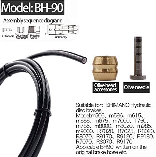 YBEKI 2500mm Kevlar Teflon Hydraulic Disc Brake Hose Kit with Brass Fittings – Compatible with Shimano BH59/BH90, SRAM, Magura
