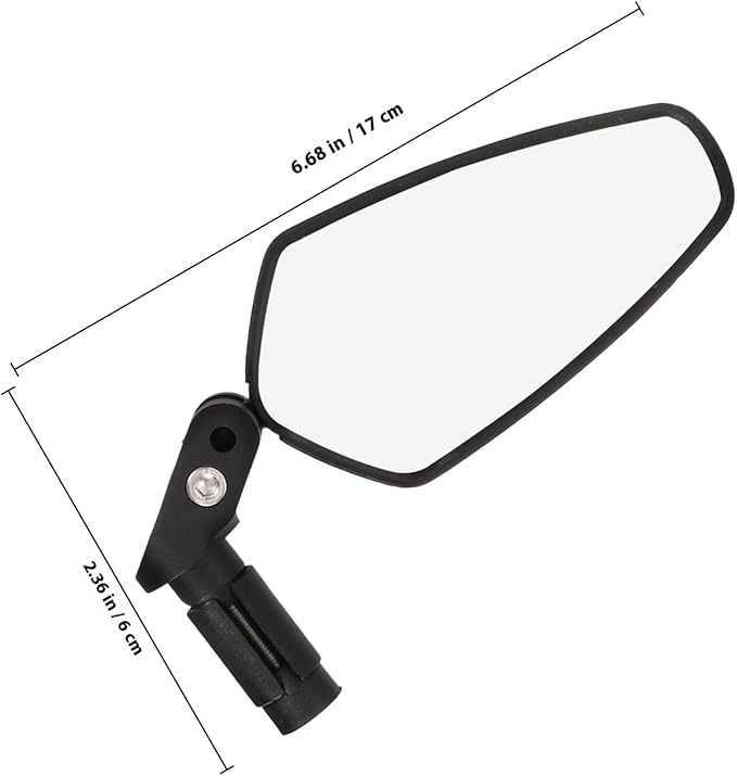 GANAZONO Bike Mirror Rearview Cycling Mirror Handlebar Mount Wide Angle for Mountain Bike Black Short Version