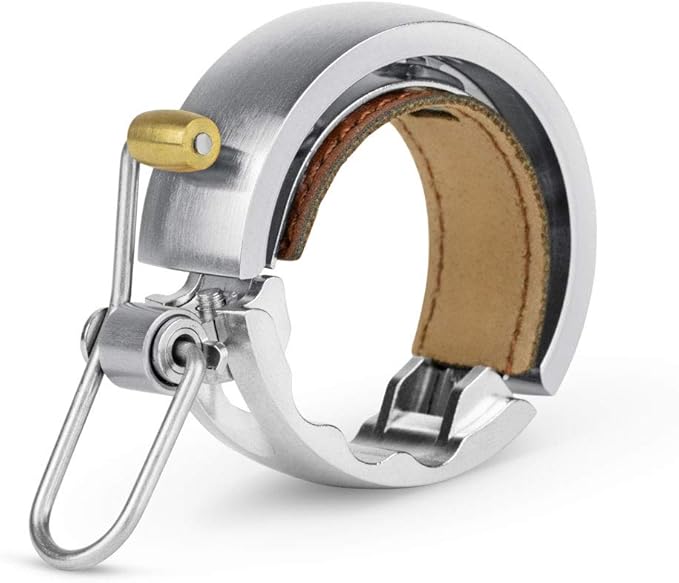 KNOG Bicycle Bell Luxury Model Large (Inner Diameter: 0.9-1.2 inches (23.8-31.8 mm) Comfortable Tone Leather Shim Brass Hammer CNC Cutting [Oi Luxe Large] Ring Type