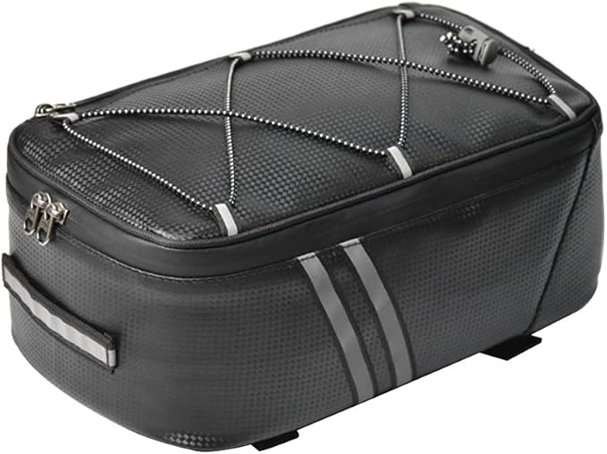 Tookie 8L Rear Carrier Luggage Bike Bag, Waterproof PU Leather Bicycle Rear Seat Cargo Bag Luggage Bike Bag Bicycle Saddle Bag with Rain Cover, Easy to Install