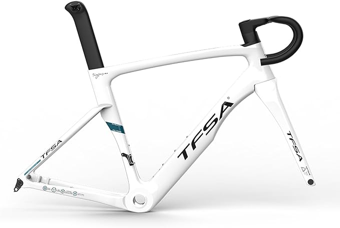 Carbon Fiber Track Frame 700C 49cm 52cm 54cm 56cm Fixed Gear Bike Frameset Road Bike Frameset Quick Release Frame F12x100mm R12x142mm QR Internal Routing(White,54cm)