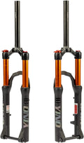BUCKLOS YINO 24 inch MTB Air Suspension Fork 120mm Travel, QR 9mm/100 * 15mm Thru Axle Disc Brake, 1-1/8" Straight Tube Manual Lockout XC AM Ultralight Mountain Bike Front Forks