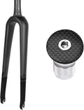 BUCKLOS QR 700c Carbon Fiber Rigid Tapered Road Bike Fork &Top Cap Expanding Plug