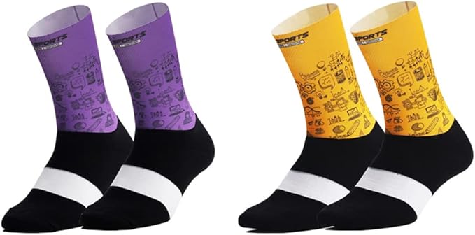 Cycling Socks Pro Mens Womens Riding Socks Bicycle Bike Sport Ankle Athletic Socks XC MTB BMX White Yellow Blue Green Red