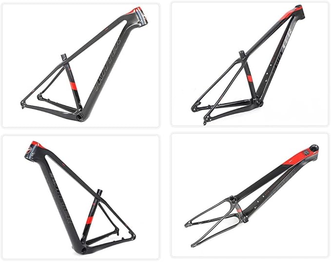 TUJISEK Mountain Bikes Frame Carbon Fiber 15''/17''/19'' Thru Axle 12 * 148mm Boost Mountain Bikes Frame Disc Brake XC Frame Internal Routing for 27.5 29er Wheels