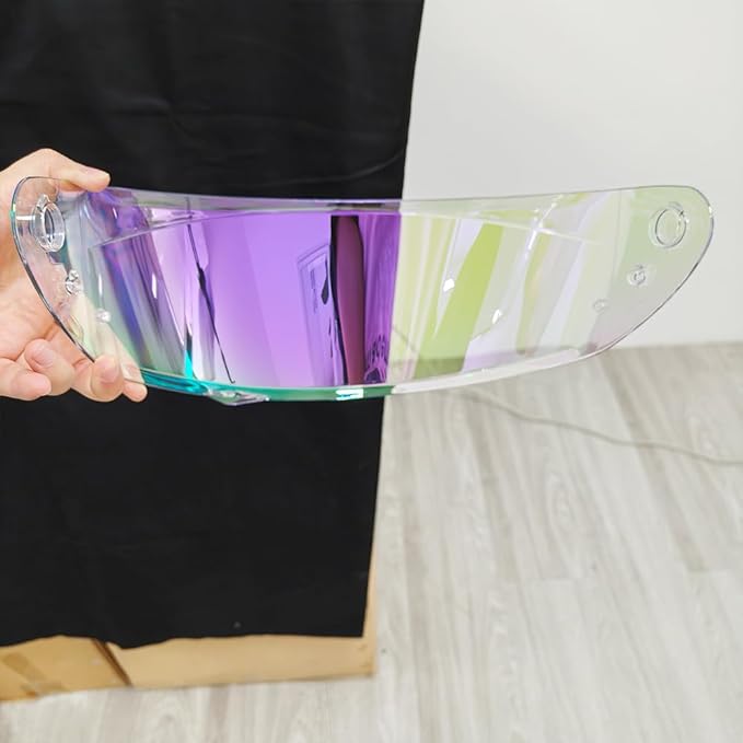 HJ-34P Helmet Visor Replacement for HJC C10.Motorcycle Helmet Shield UV Protection Compatible with HJC C10 (Revo Clear Purple)