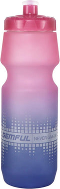 GEMFUL Bike Water Bottles 24oz Cycling Drink Bottle BPA-Free Leak-Proof No-Sweat Grip for MTB Commuting Gym Road Bikes (Pink Blue)