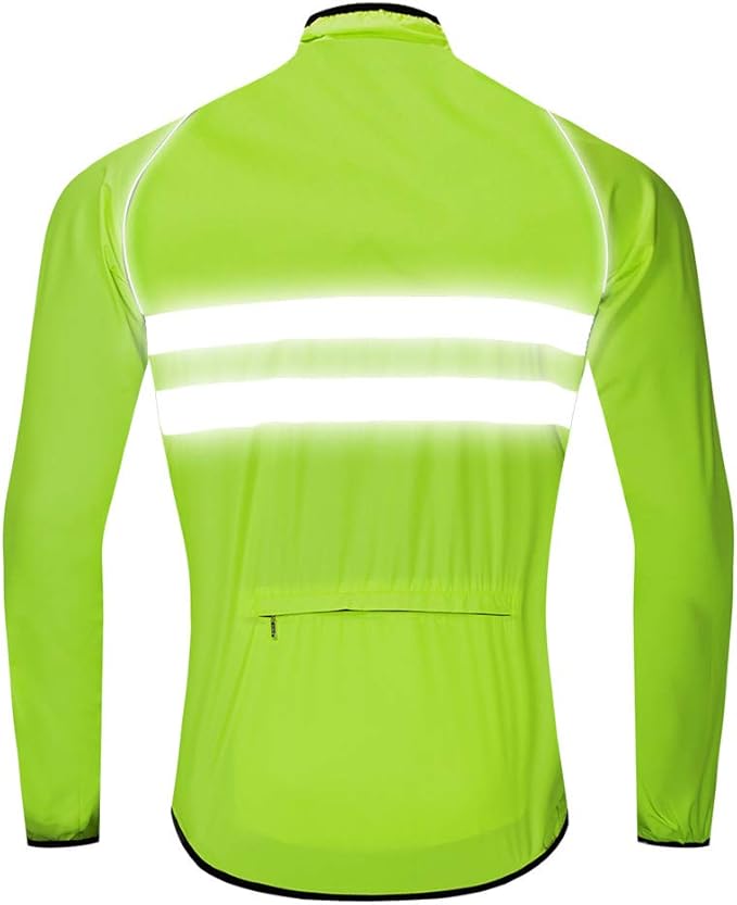 WOSAWE Packable Cycling Jacket Hooded Running Coat Lightweight Biking Windbreaker
