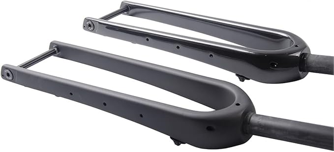 Gravel Bike Rigid Fork Full Carbon Fiber Road Bikes Fork 700C Disc Brake Bike Front Fork Thru Axle 12X100mm 28.6mm 1-1/8" Threadless Straight/Tapered Tube Hard Fork(Gloss Black,Straight)