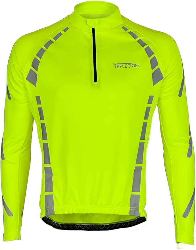 ReflecToes Reflective Cycling Jersey Full Sleeve for Men & Women – Breathable Bike Shirt