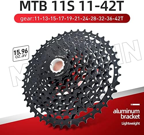VG SPORTS 8/9/10/11/12 Speed Ultra-Light Bike Cassette for Mountain Bike 11-40T/11-42T/11-46T/11-50T/11-52T MTB Cassette Lightweight Aluminum Bracket Cassette