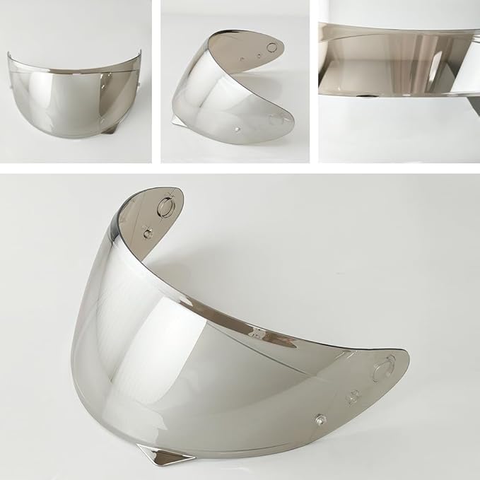 HJ-34P Helmet Visor Replacement for HJC C10.Motorcycle Helmet Shield UV Protection Compatible with HJC C10 (Revo Clear Silver)