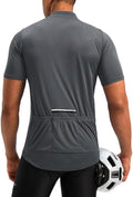Bikewa Men's Cycling Jersey Moisture Wicking Short Sleeve UPF Half Zip Bike Road Riding Biking Shirts for Men Zipper Pockets
