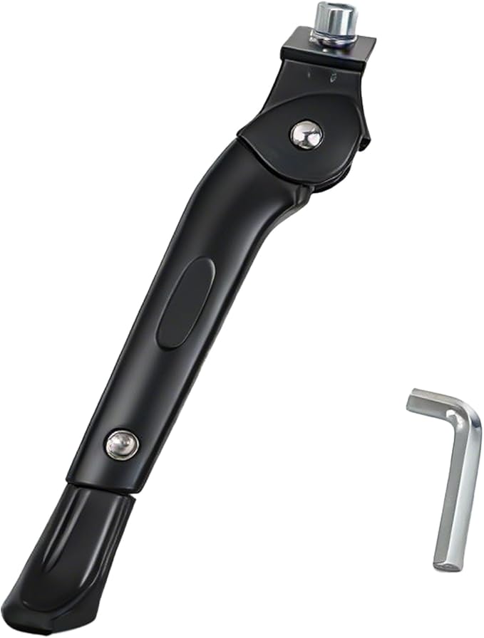 Center Mount Bike Kickstand Adjustable Bicycle Stand for 14 to 26 Inch Wheels, Heavy Duty Aluminum Alloy Kick Stand with Wide Non Slip Foot for Mountain, Road, Hybrid and Electric Bikes