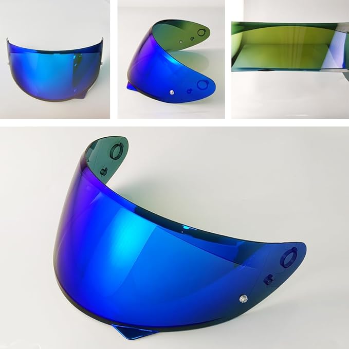 HJ-34P Helmet Visor Replacement for HJC C10.Motorcycle Helmet Shield UV Protection Compatible with HJC C10 (Revo Deep Blue)