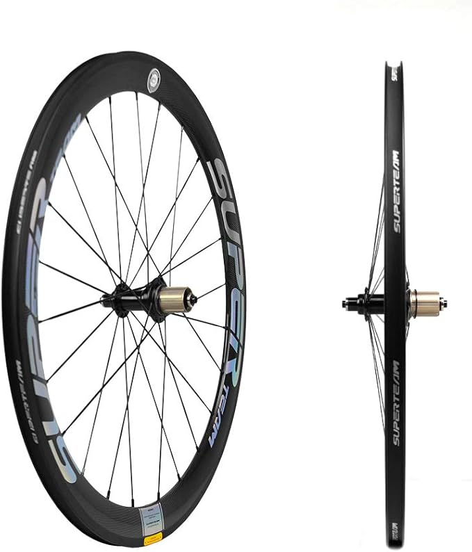 Superteam Carbon Fiber Road Bike Wheels 700C Clincher Wheelset 50mm Matte 23 Width
