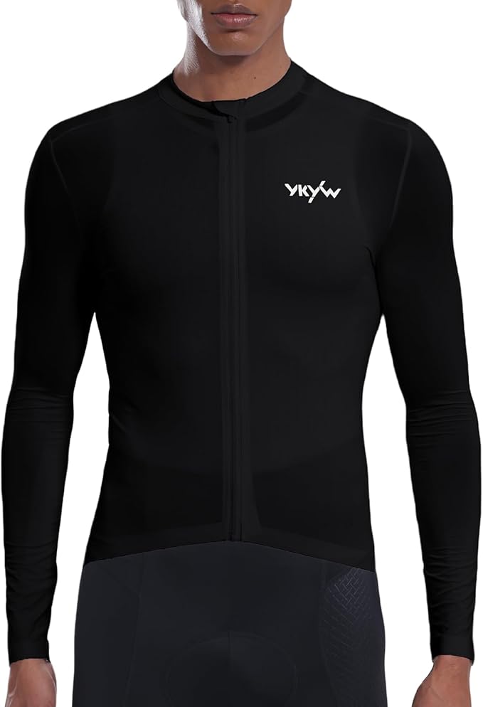 YKYWBIKE Cycling Jersey Men Aero Race Fit, Road Bike Jersey Short Sleeved Moisture Wicking, Breathable,Zip Pocket,UPF50＋